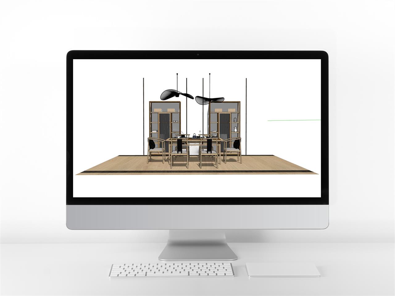 현대적인 거실공간 Sketchup 샘플 만들기 미리보기