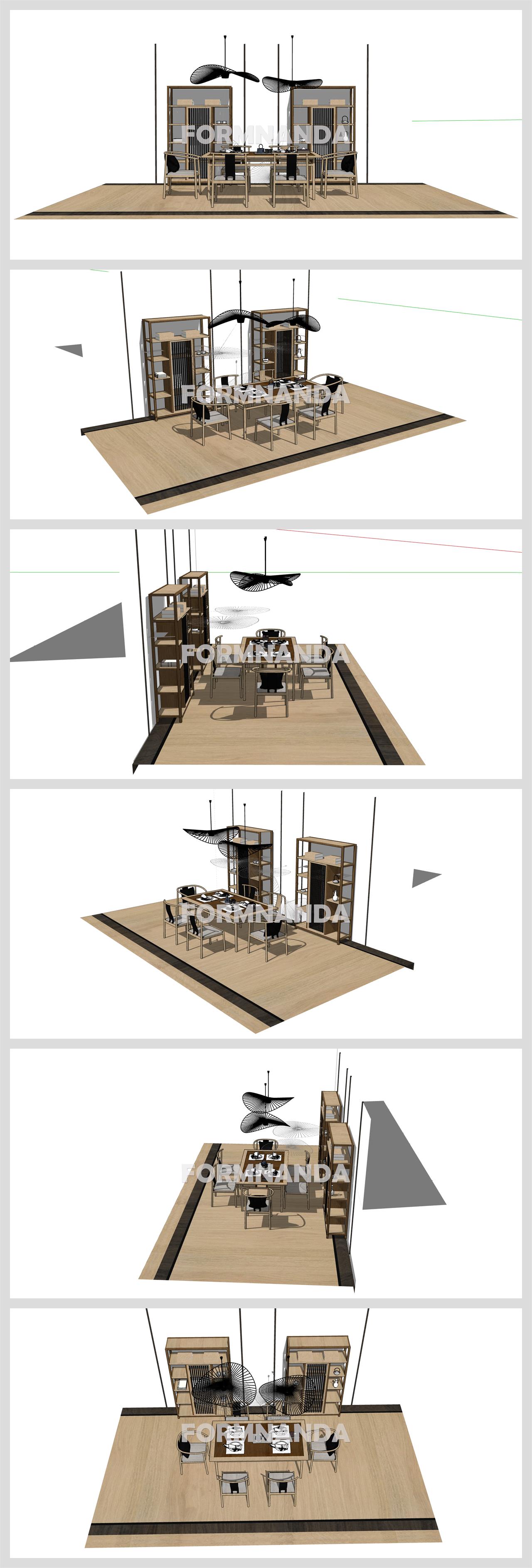 현대적인 거실공간 Sketchup 샘플 만들기 상세보기