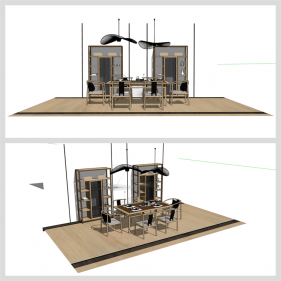 현대적인 거실공간 Sketchup 샘플 만들기