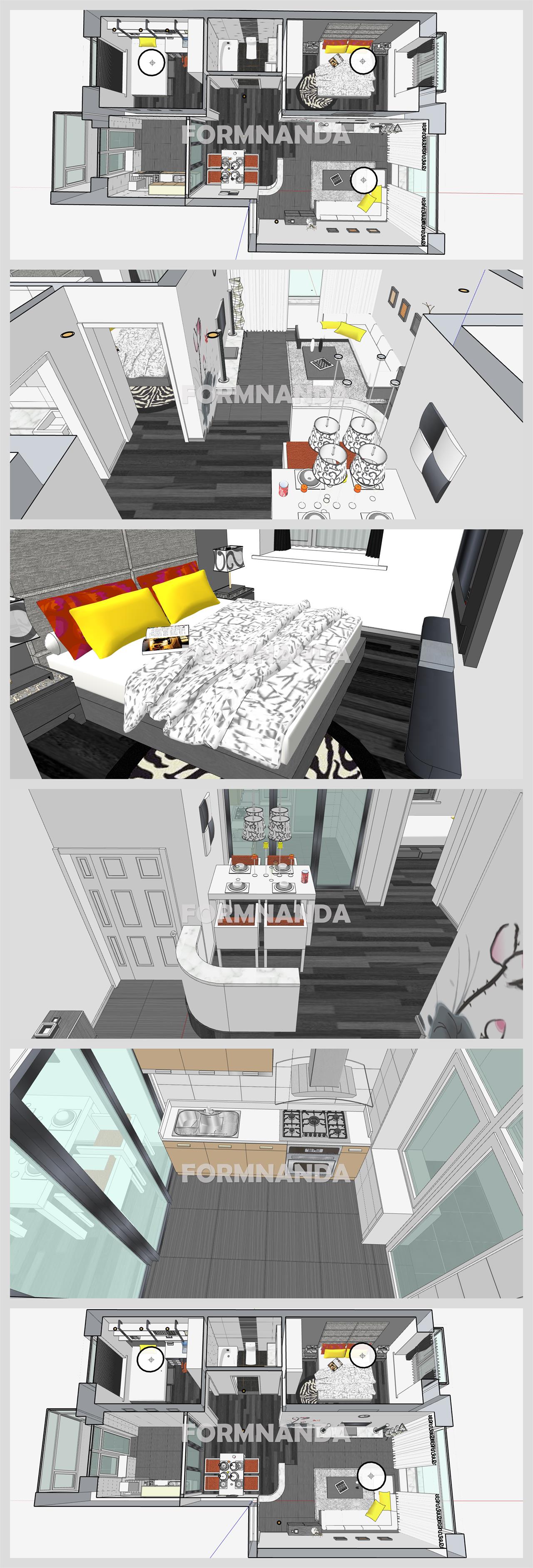 멋진 거실 꾸미기 Sketchup 소스 디자인 상세보기