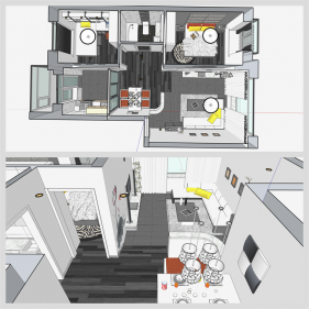 멋진 거실 꾸미기 Sketchup 소스 디자인