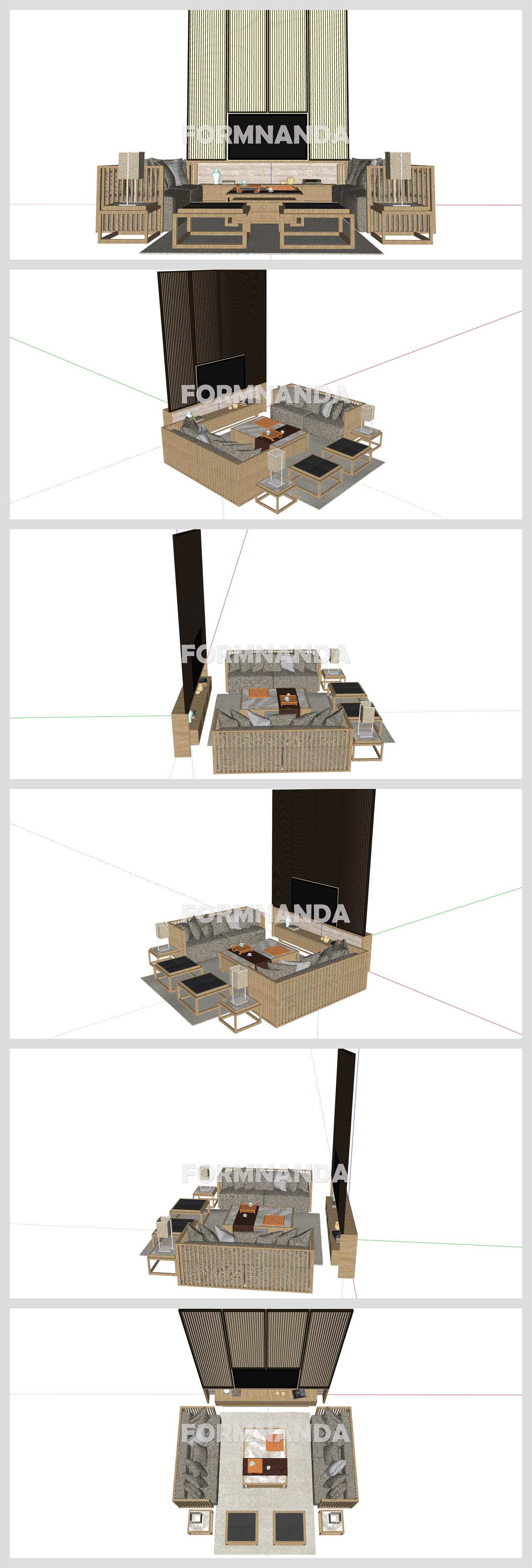 간단한 거실 디자인 Sketchup 배경 만들기 상세보기