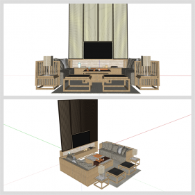 간단한 거실 디자인 Sketchup 배경 만들기