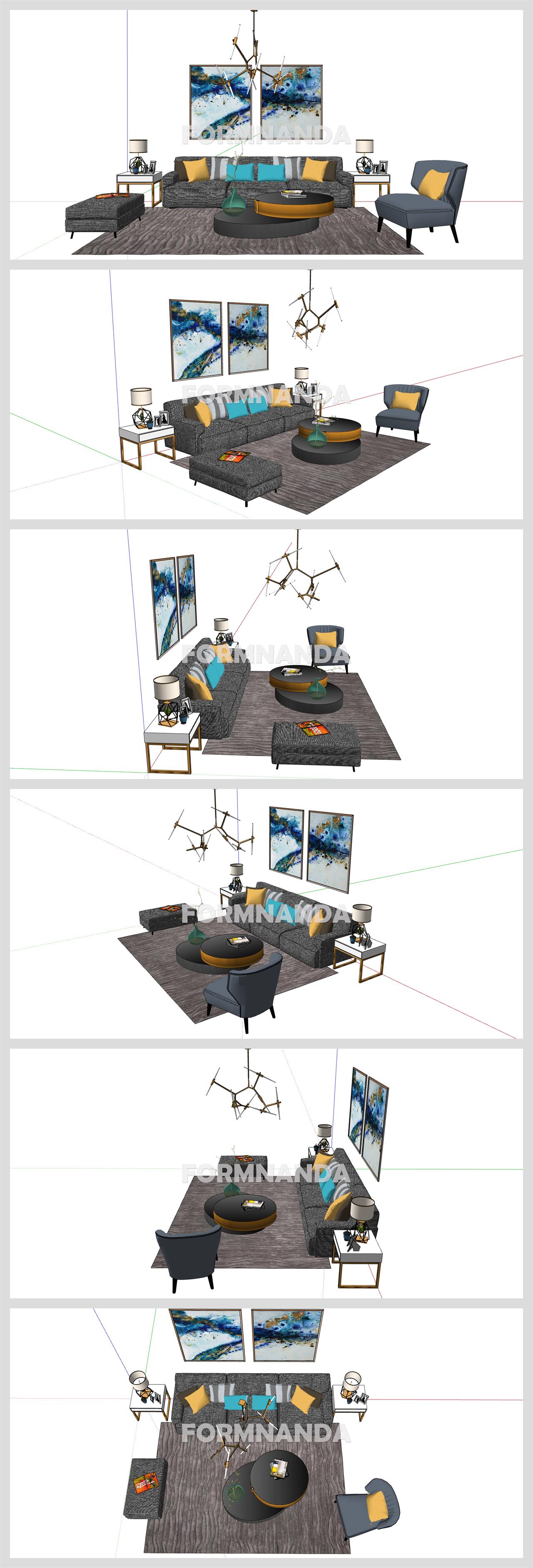 폼나는 거실 리모델링 Sketchup 모델 만들기 상세보기