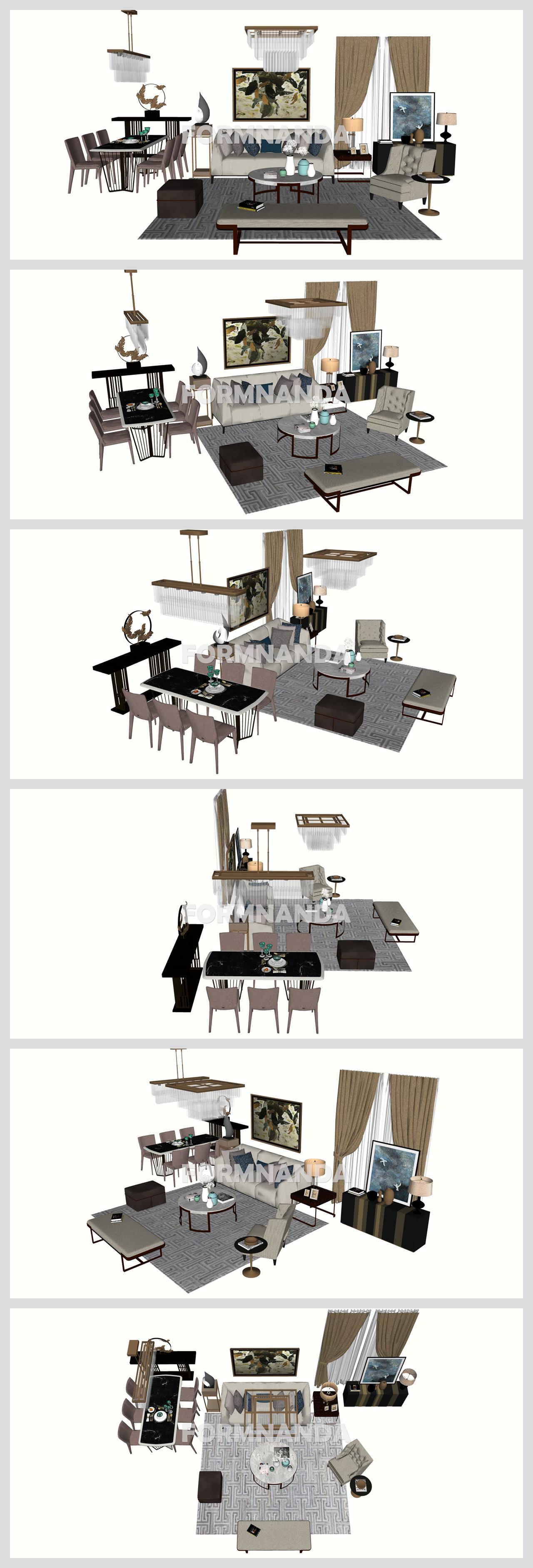 고급형 거실 디자인 Sketchup 배경 디자인 상세보기