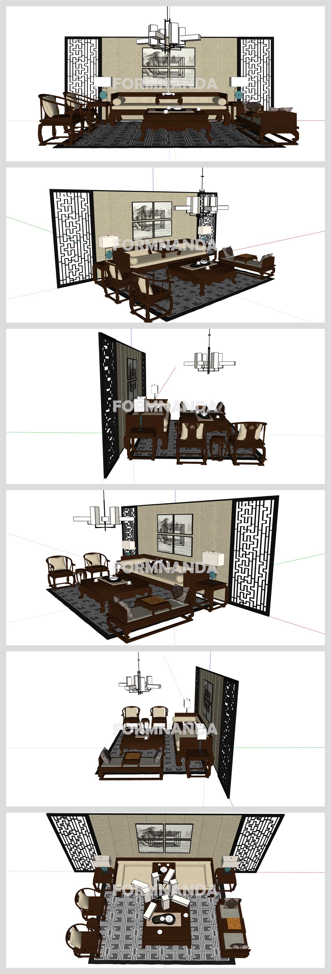 고퀄리티 거실공간 Sketchup 샘플 만들기 상세보기