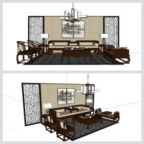 고퀄리티 거실공간 Sketchup 샘플 만들기