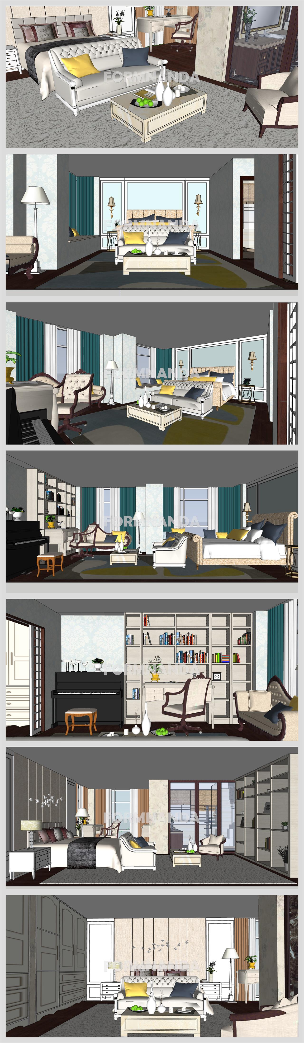 시선을 사로잡는 거실 꾸미기 Sketchup 소스 디자인 상세보기