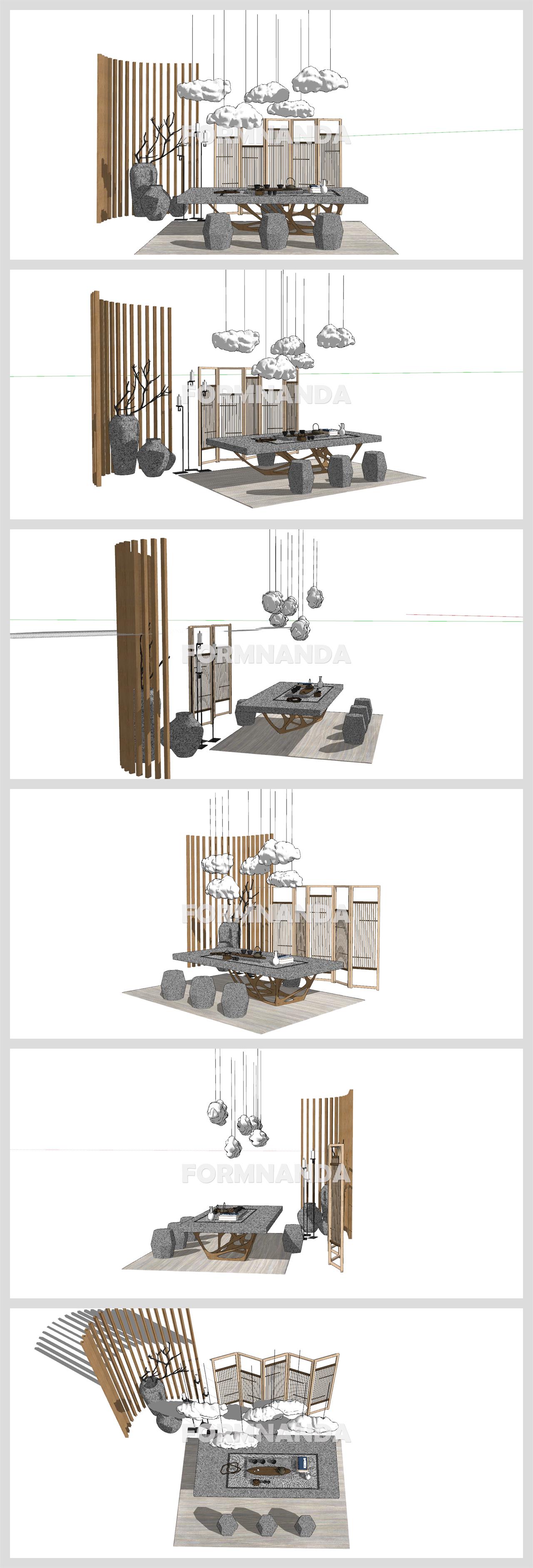 고급스럽운 거실 리모델링 Sketchup 모델 만들기 상세보기