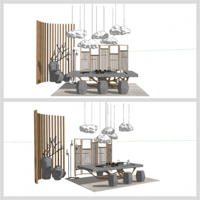 고급스럽운 거실 리모델링 Sketchup 모델 만들기