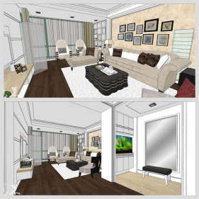 프로급 거실 디자인 Sketchup 배경 디자인