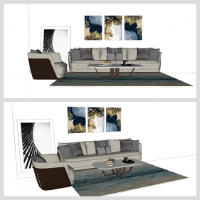 매력적인 거실공간 Sketchup 샘플 만들기