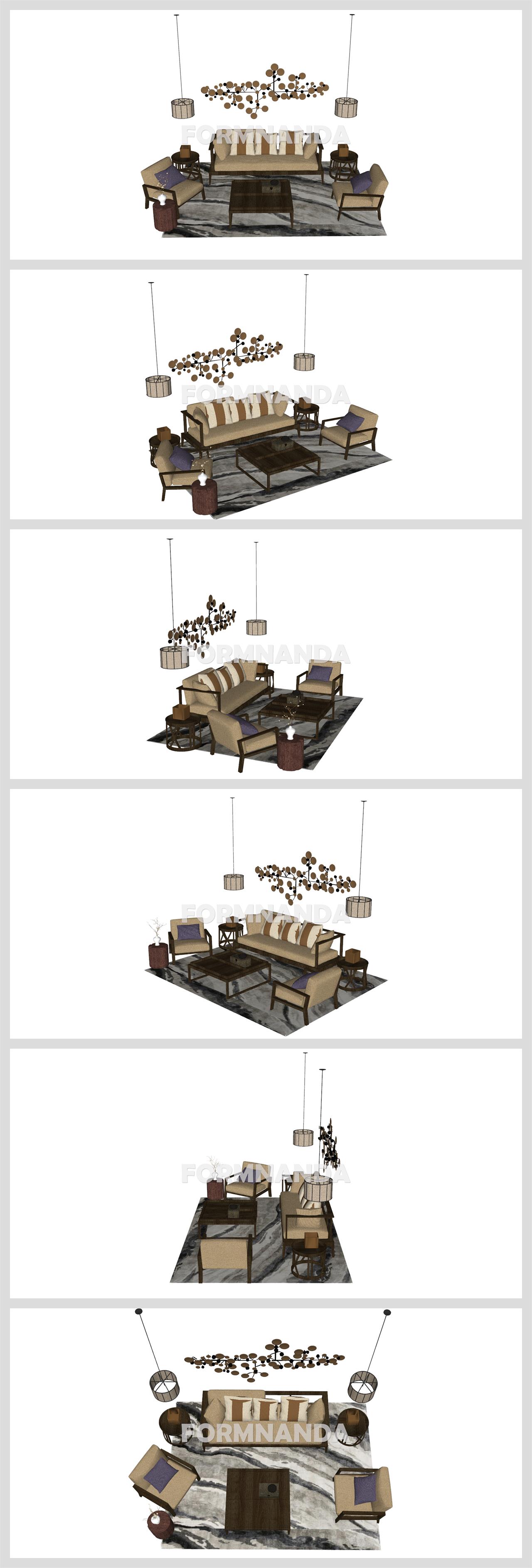 현대적인 거실 꾸미기 Sketchup 소스 만들기 상세보기