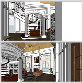 맞춤형 거실 리모델링 Sketchup 모델 만들기