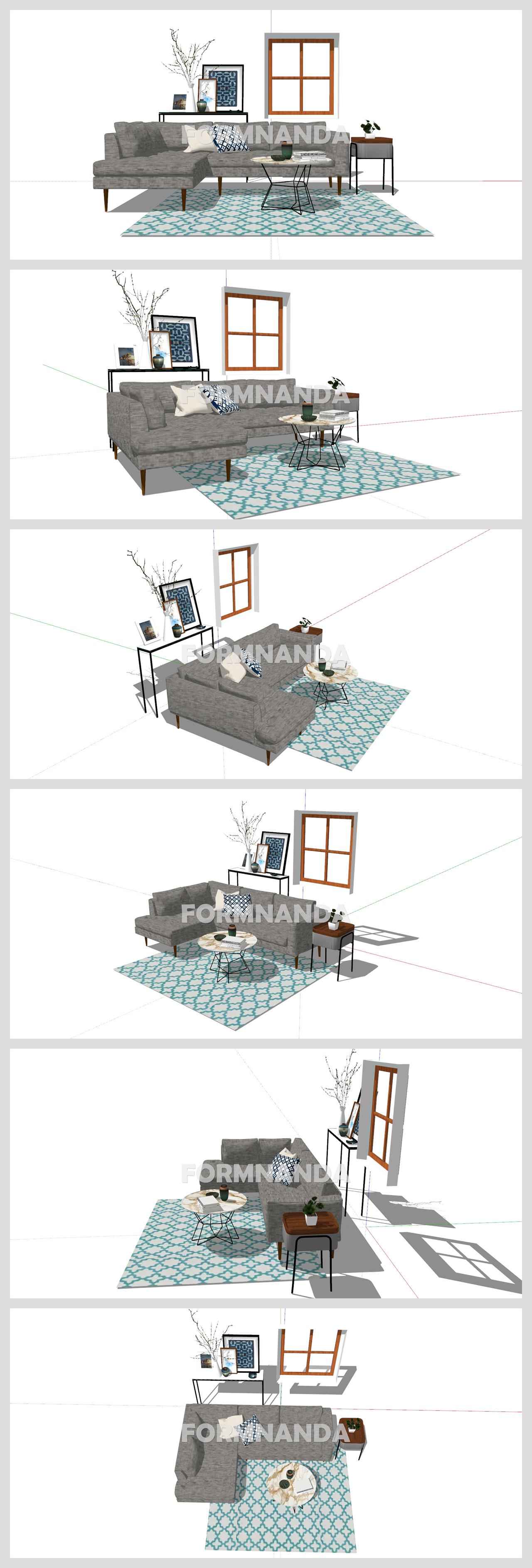 산뜻한 거실 디자인 웹툰배경 모델 제작 상세보기