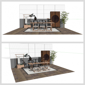 단정한 거실 리모델링 Sketchup 모델 디자인