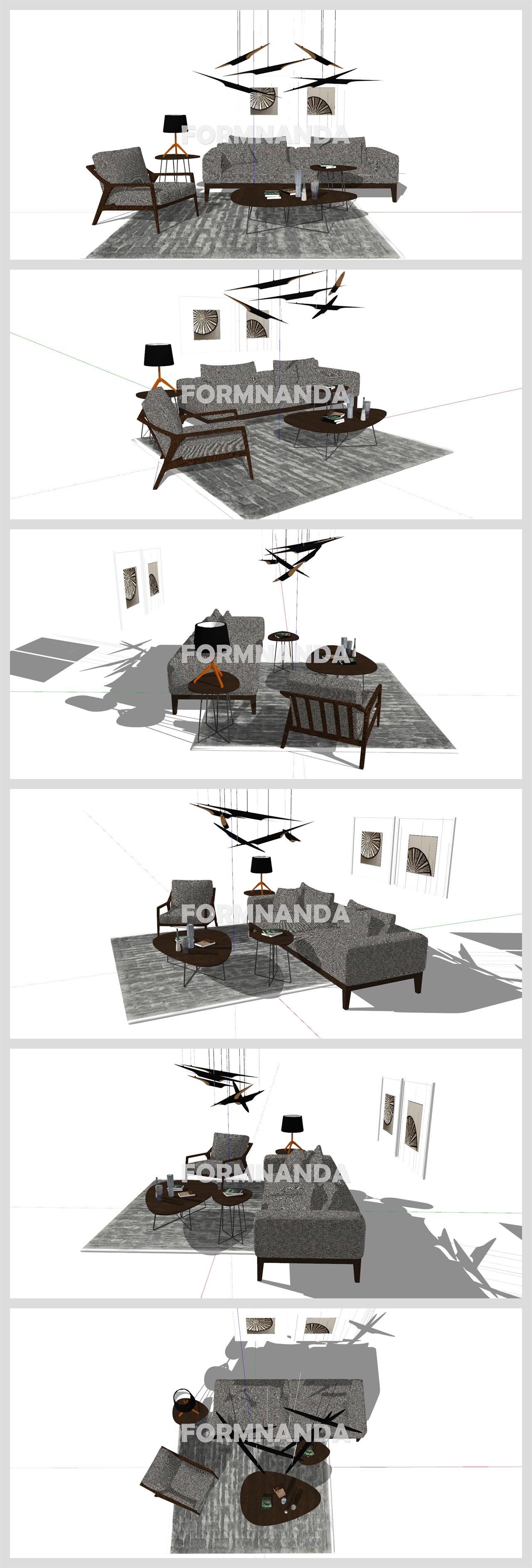 고급형 거실공간 Sketchup 샘플 디자인 상세보기