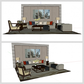 고퀄리티 거실 꾸미기 Sketchup 소스 만들기