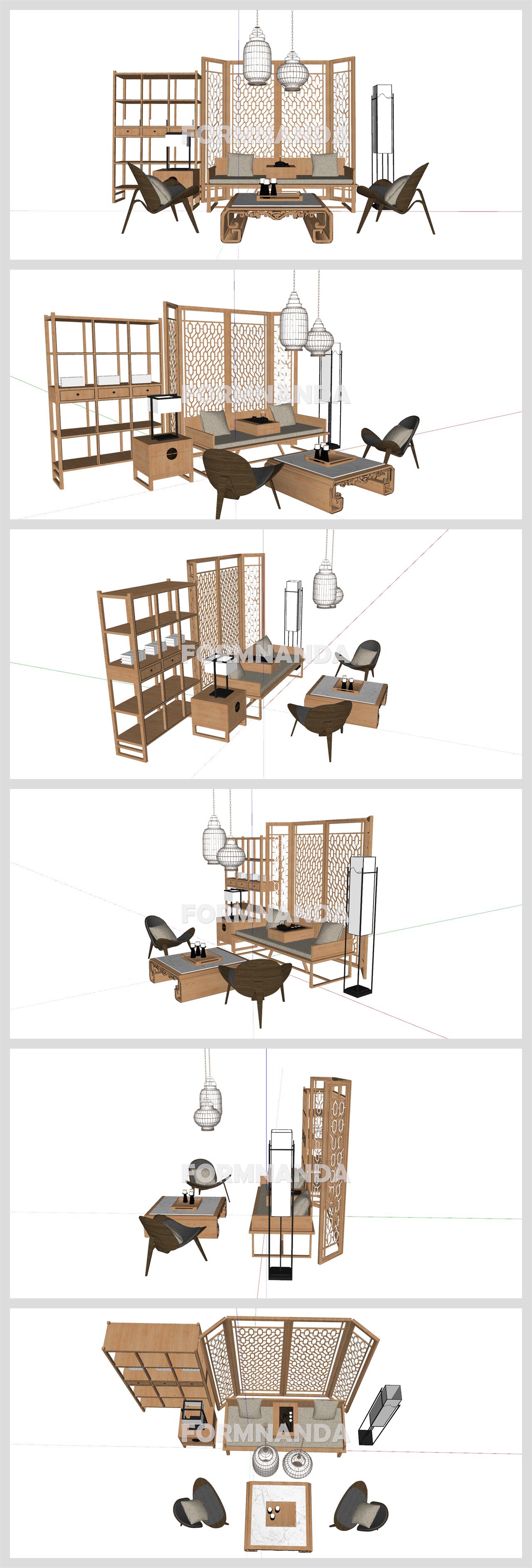 깔끔한 거실 리모델링 Sketchup 모델 만들기 상세보기