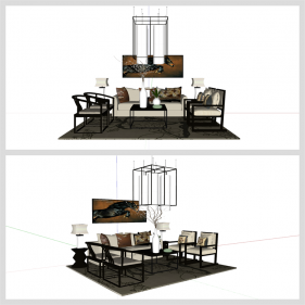 단출한 거실공간 Sketchup 샘플 만들기