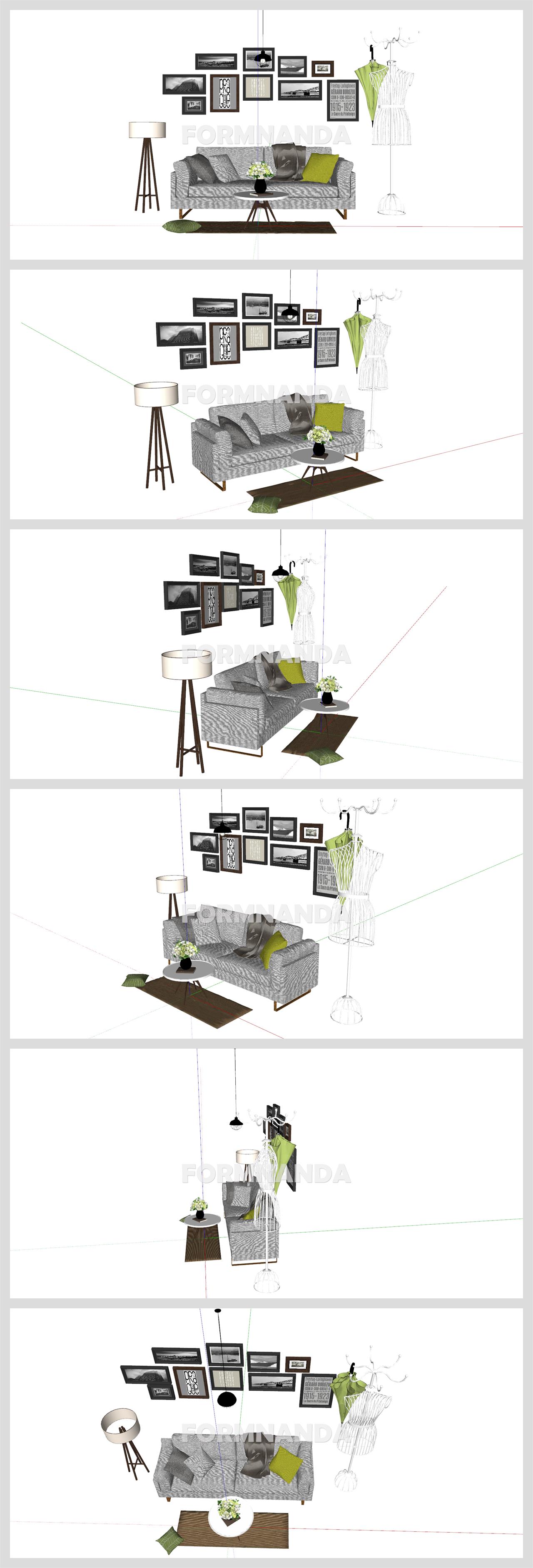 산뜻한 거실 꾸미기 Sketchup 소스 디자인 상세보기