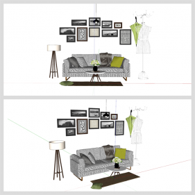 산뜻한 거실 꾸미기 Sketchup 소스 디자인