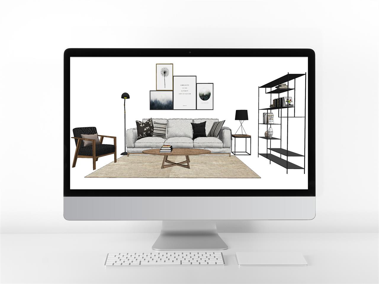 간단한 거실 디자인 웹툰배경 모델 사이트 미리보기
