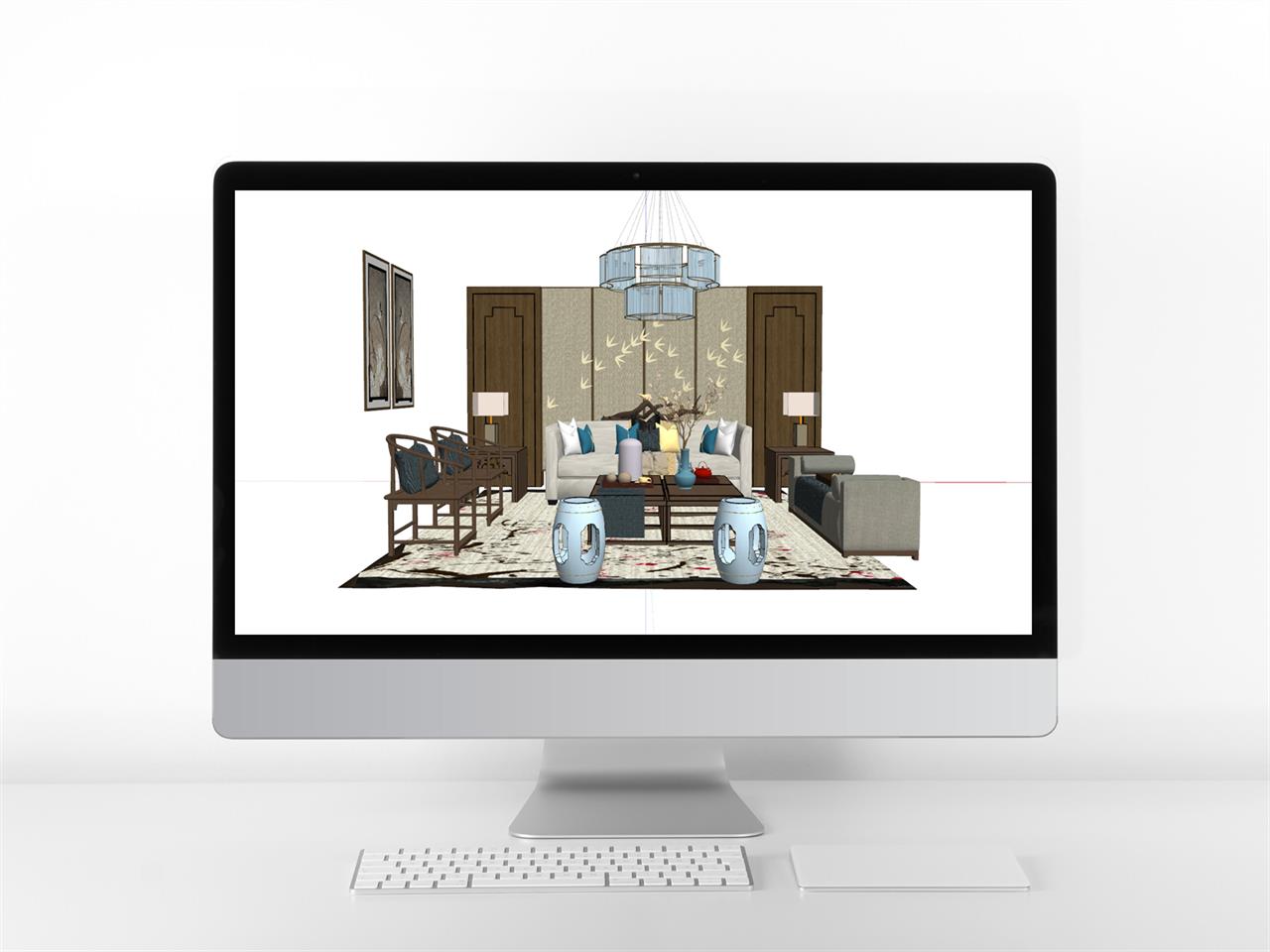 맞춤형 거실 디자인 Sketchup 배경 만들기 미리보기