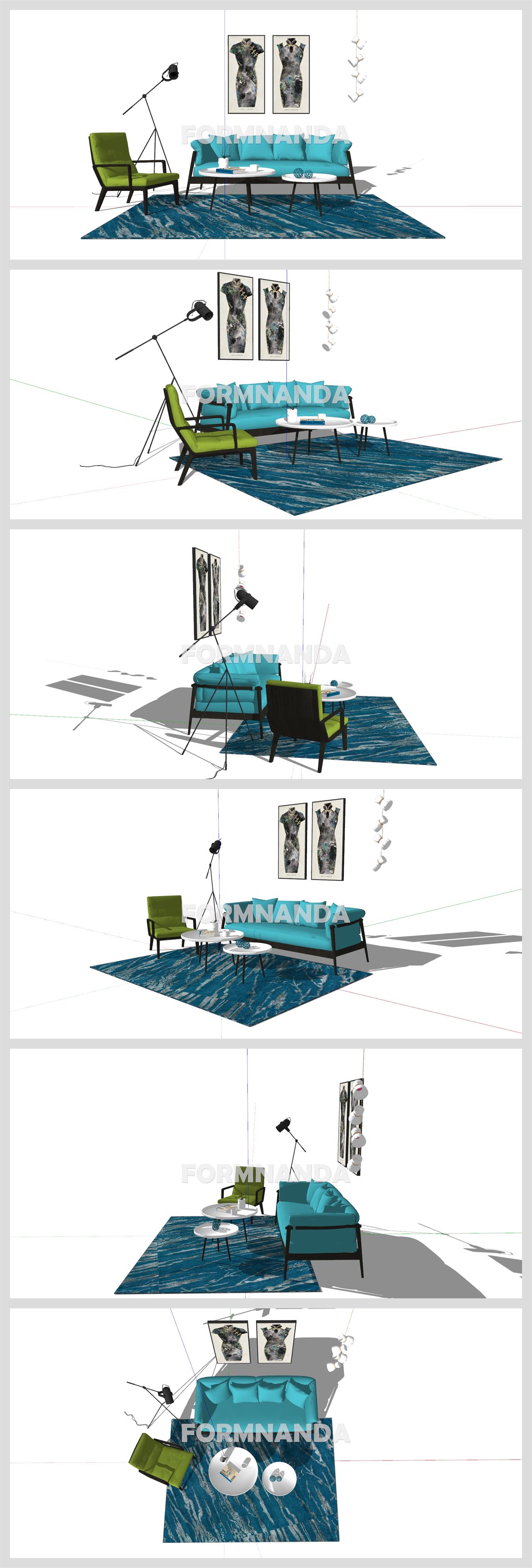 간단한 거실 꾸미기 Sketchup 소스 만들기 상세보기