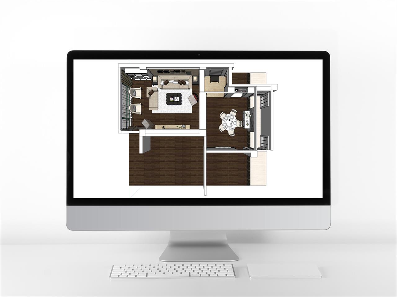 폼나는 거실공간 Sketchup 샘플 만들기 미리보기