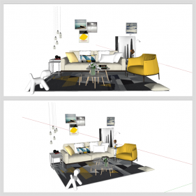 고급형 거실 꾸미기 Sketchup 소스 디자인