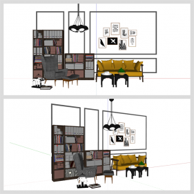 고퀄리티 거실 인테리어 Sketchup 템플릿 만들기