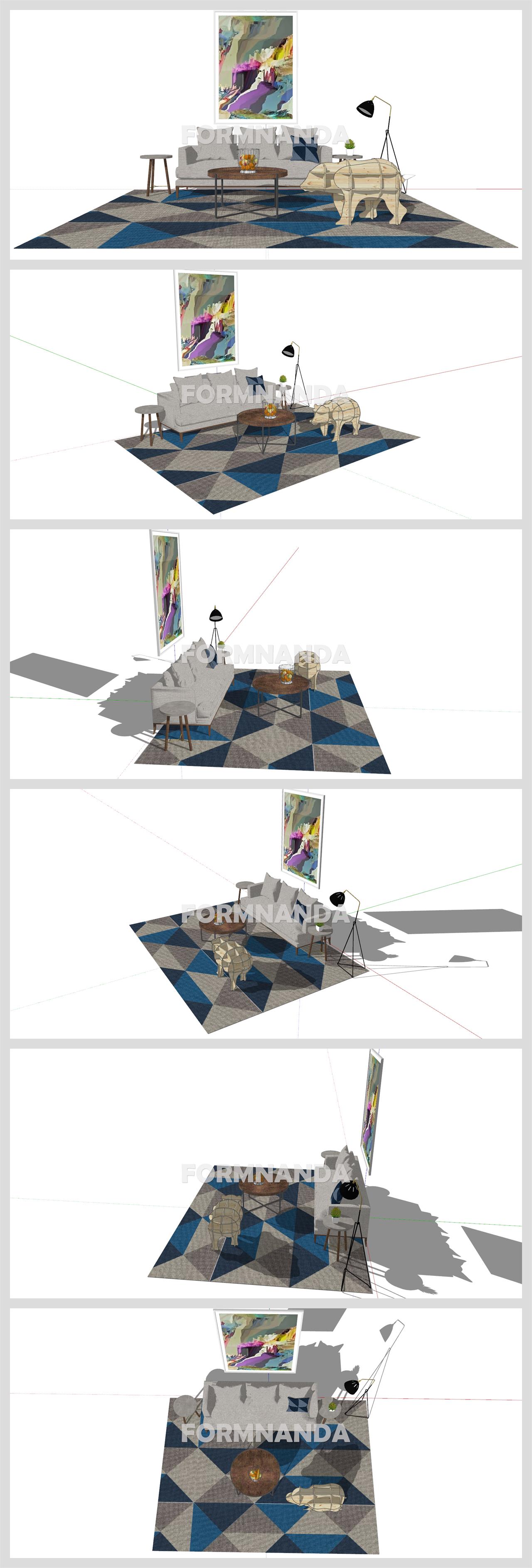 단출한 거실 꾸미기 Sketchup 소스 만들기 상세보기