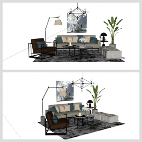 단정한 거실 꾸미기 스케치업 모델 다운로드