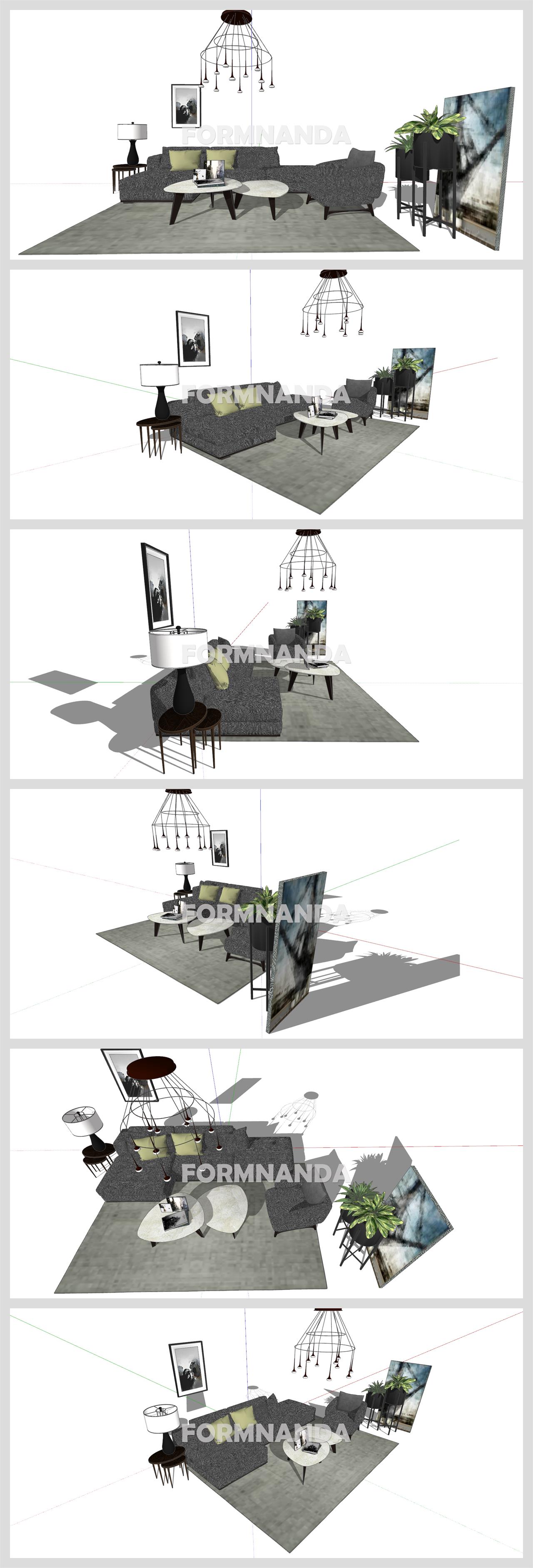 매력적인 거실 인테리어 Sketchup 템플릿 만들기 상세보기