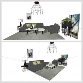 매력적인 거실 인테리어 Sketchup 템플릿 만들기