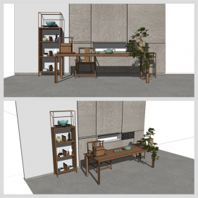 심플한 거실 리모델링 Sketchup 모델 디자인