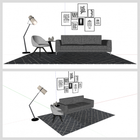 간편한 거실 디자인 Sketchup 배경 만들기