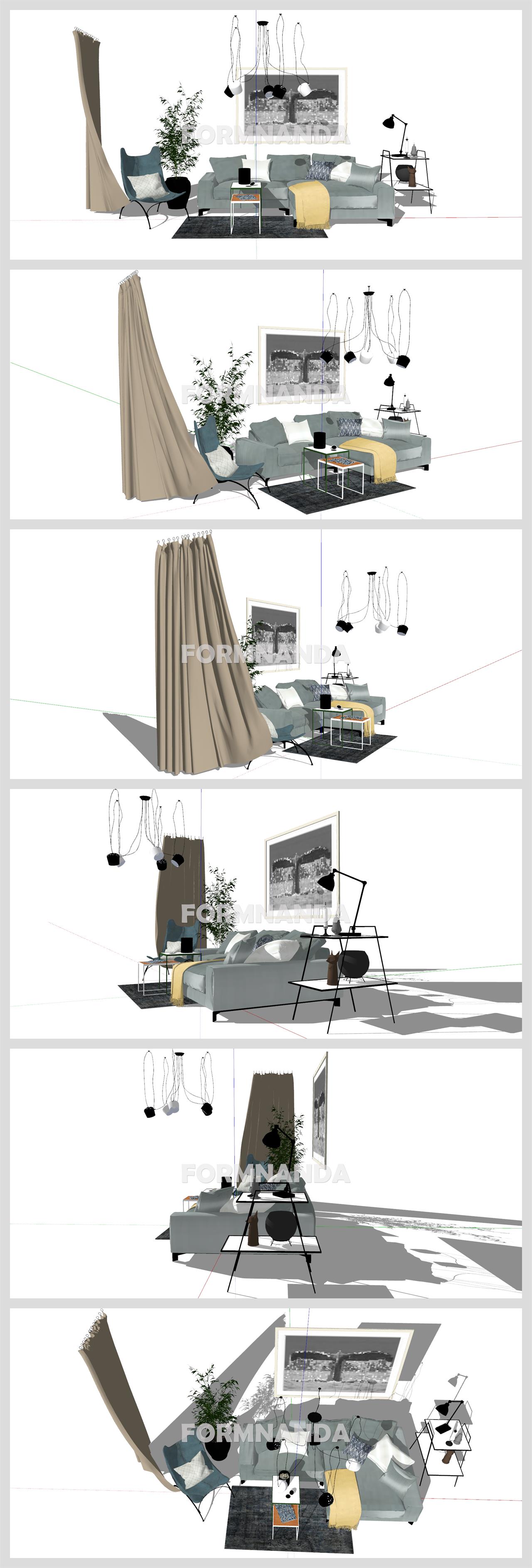 정결한 거실 꾸미기 Sketchup 소스 만들기 상세보기