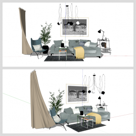 정결한 거실 꾸미기 Sketchup 소스 만들기