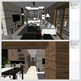 현대적인 거실 리모델링 Sketchup 모델 만들기