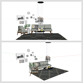 멋진 거실 디자인 Sketchup 배경 디자인