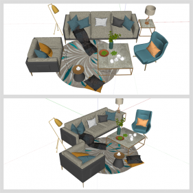 마음을 사로잡는 거실 꾸미기 Sketchup 소스 디자인