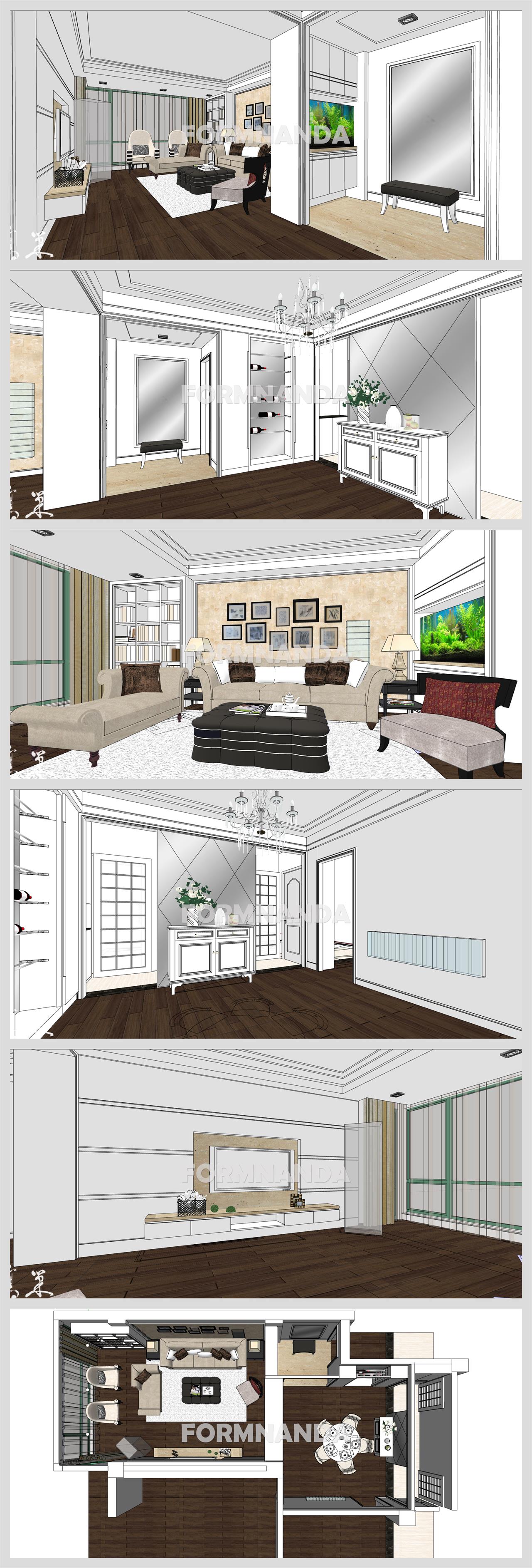 손쉬운 거실 디자인 Sketchup 배경 만들기 상세보기