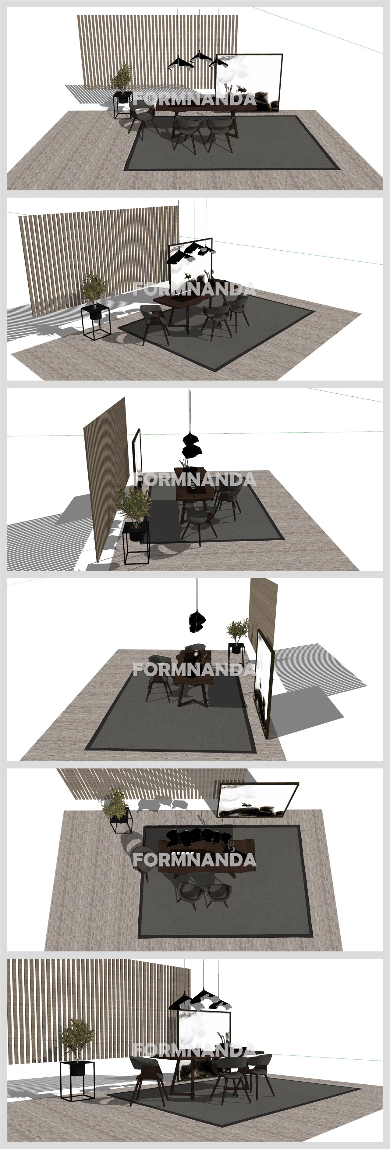 시선을 사로잡는 거실 디자인 Sketchup 배경 디자인 상세보기