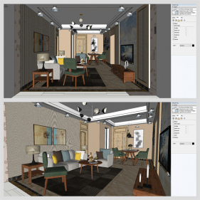 베이직  거실 디자인 Sketchup 배경 만들기