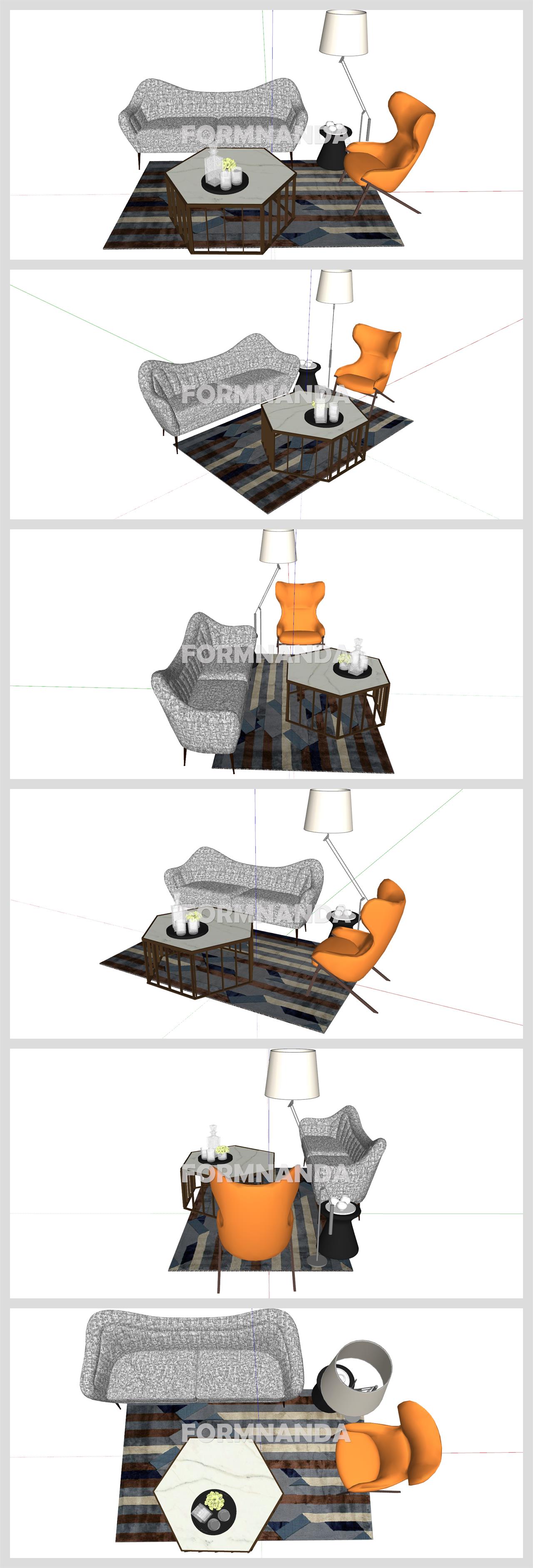 매력적인 거실 리모델링 Sketchup 모델 만들기 상세보기