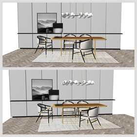 매력적인 식사공간 Sketchup 소스 만들기