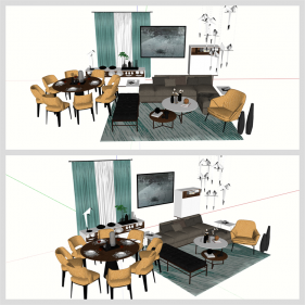 심플한 식사공간 꾸미기 Sketchup 템플릿 디자인