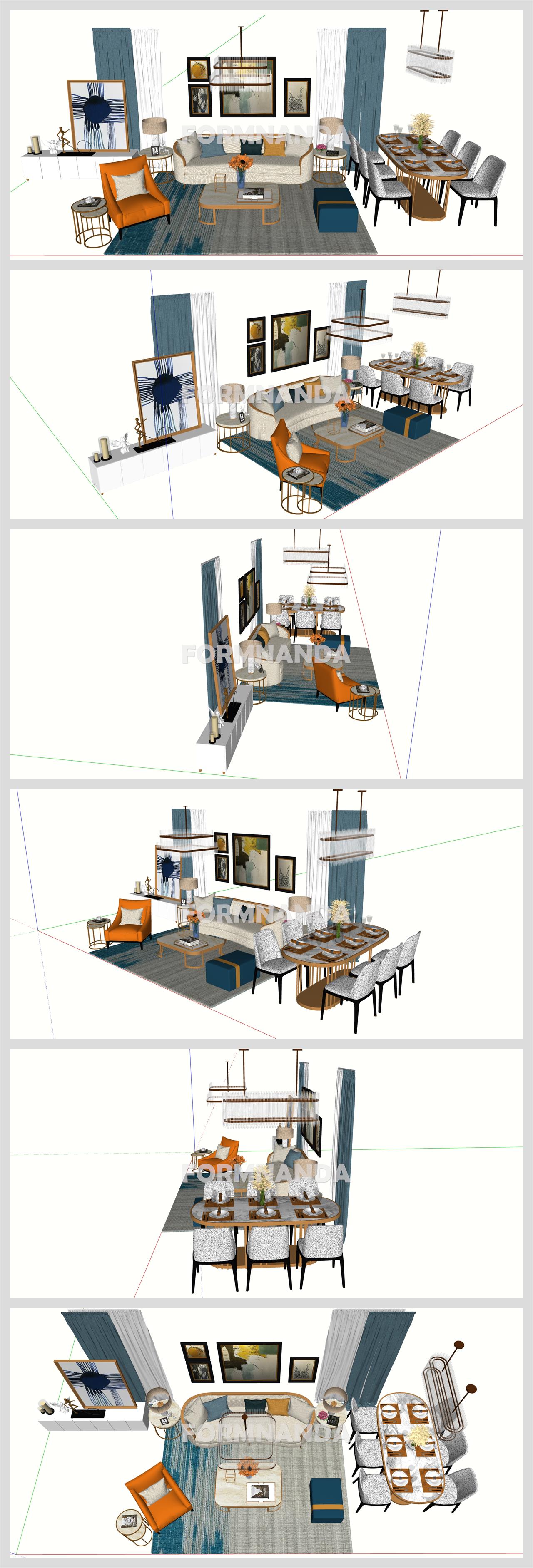 현대적인 주방 꾸미기 Sketchup 템플릿 만들기 상세보기